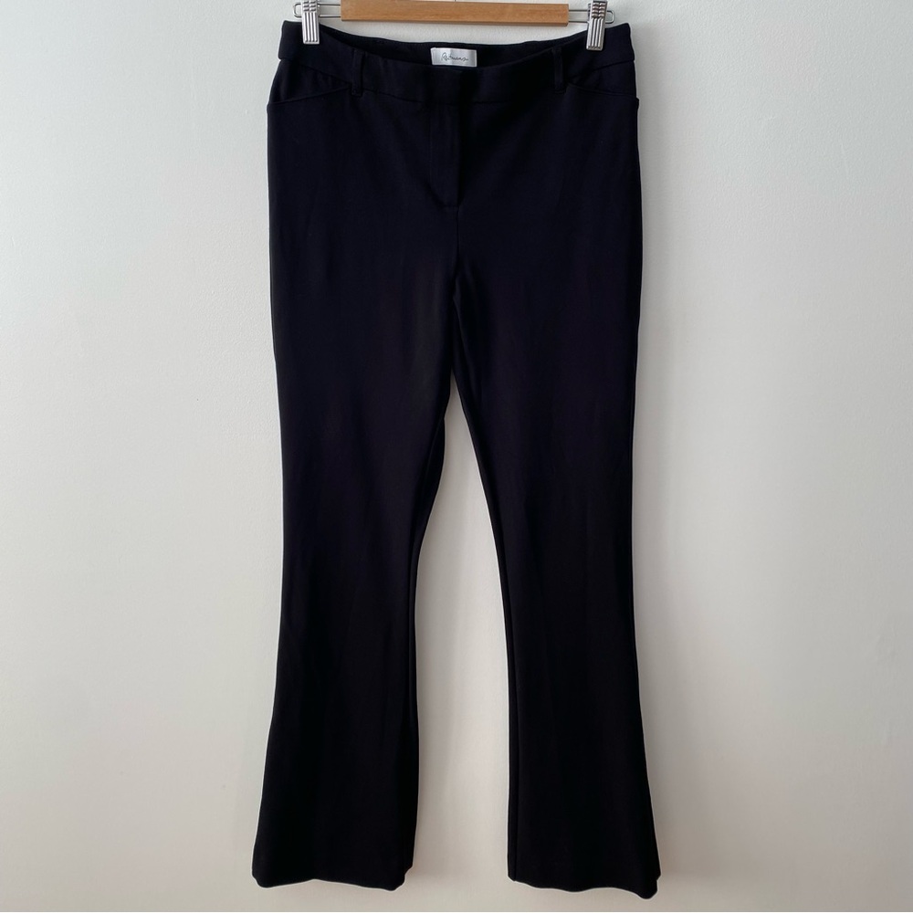 Reitmans black flare leg stretchy work pants trousers size 7 8 womens